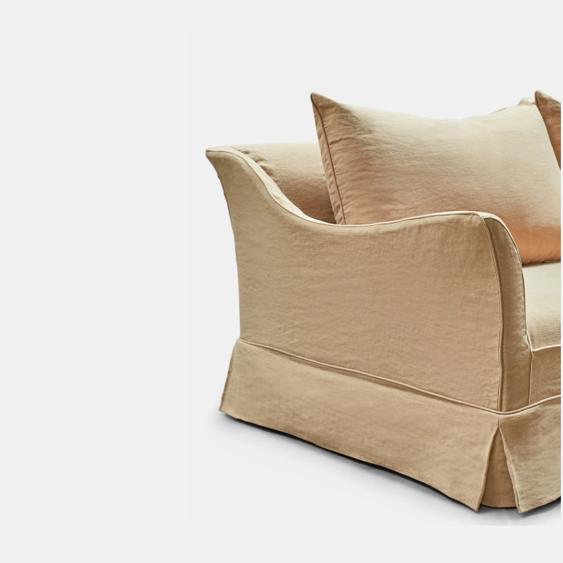 Giselle Modern antique Linen Slipcover Sofa Couch