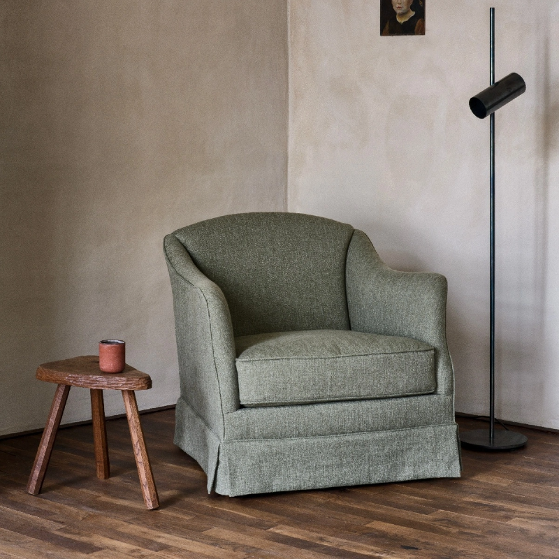 Cecilia Linen Slipcovered Accent Armchair