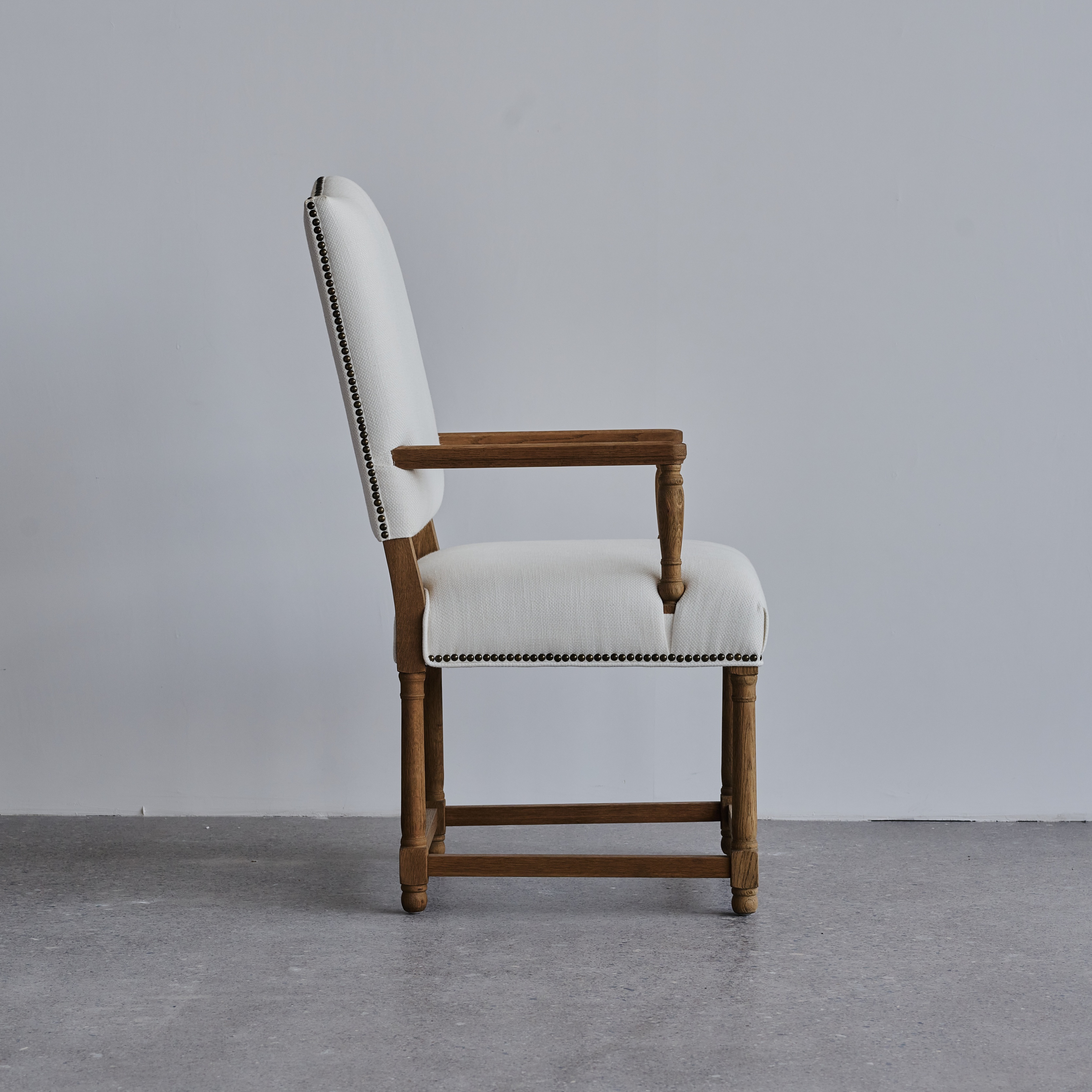 Zenth LINEN SLIPCOVER DINING CHAIR WITH WOOD LEGS