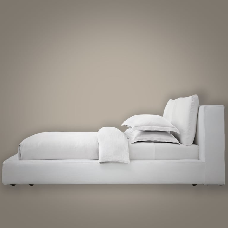 Cloud Bed Slipcovered Platform Bed – Luxury Goose Feather Headboard