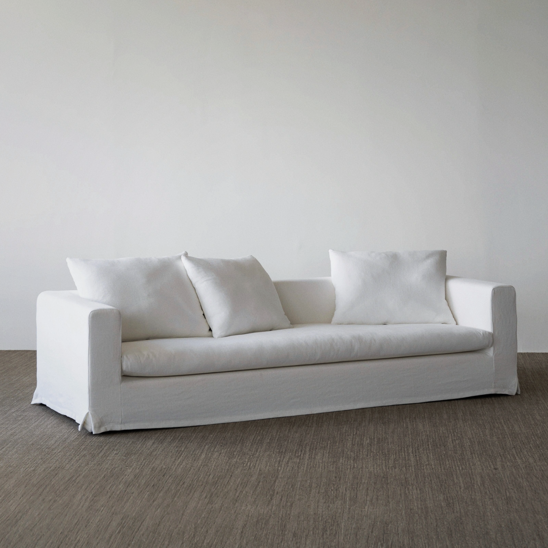 Piet Sofa Modern White Linen Slipcover Sofa Couch