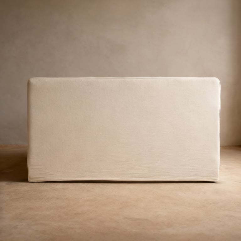 Lull Bed Linen Slipcover Fabric Panel Bed-Semi White