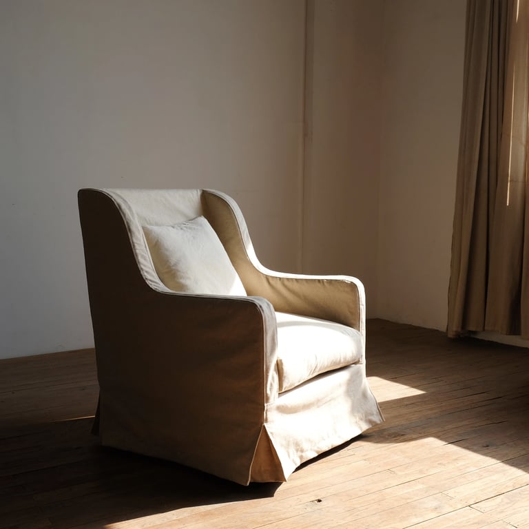 Mykonos Linen Slipcovered Accent Armchair