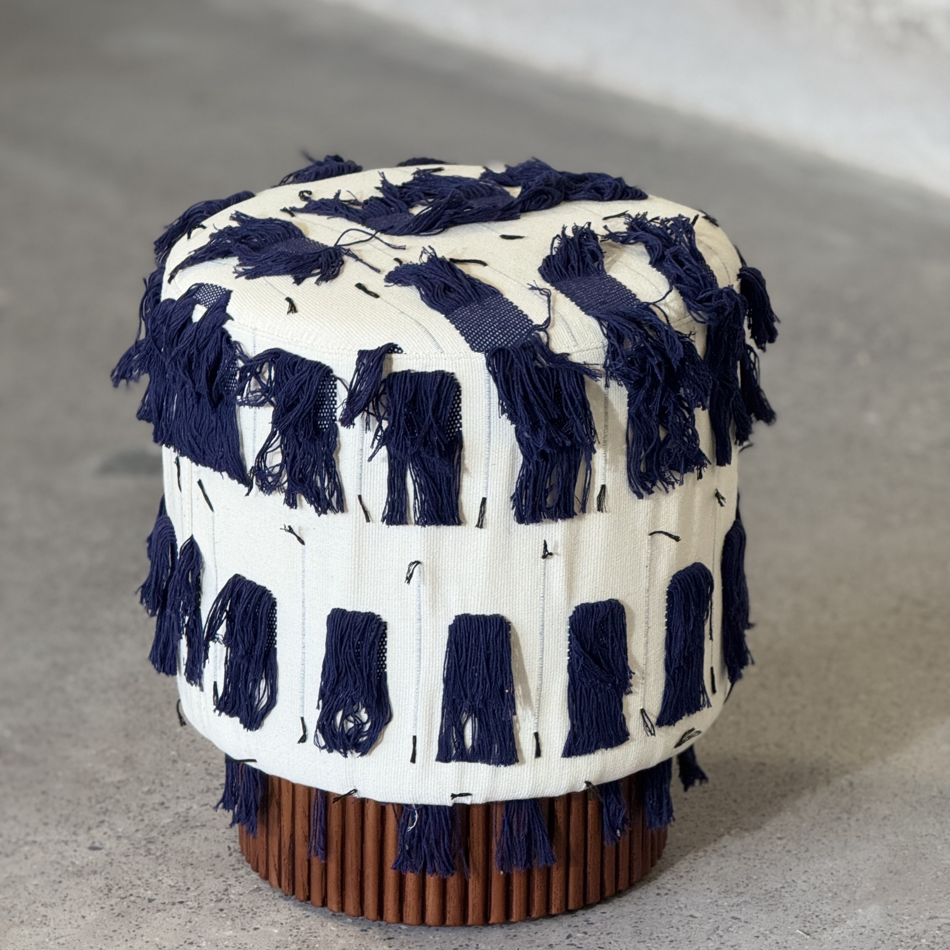 PatternedPouf Ottoman | Handcrafted Decorative Footrest & Accent Stool