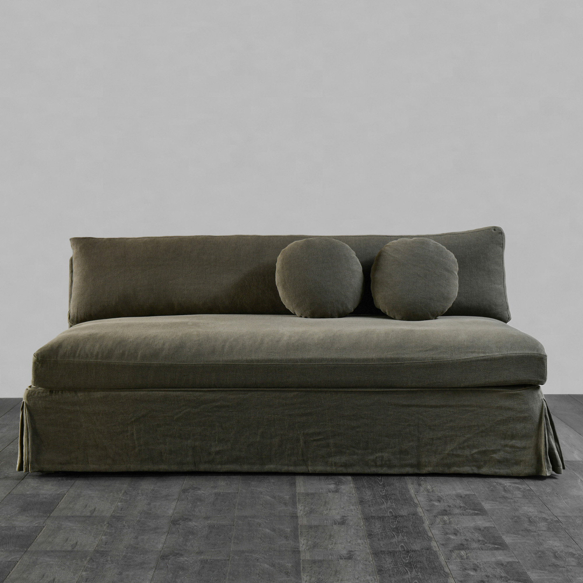 Lumo Modern Belgian Linen Slipcovered Sofa Benches