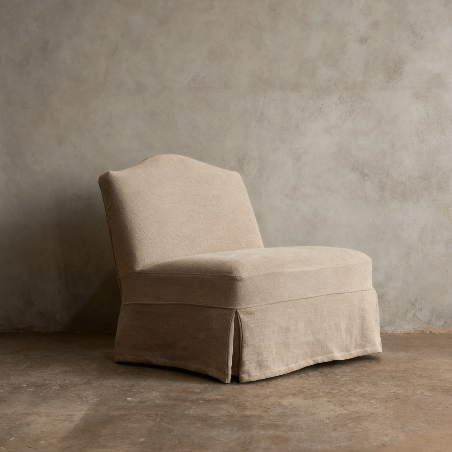 Kos Linen Slipcovered Accent Armchair