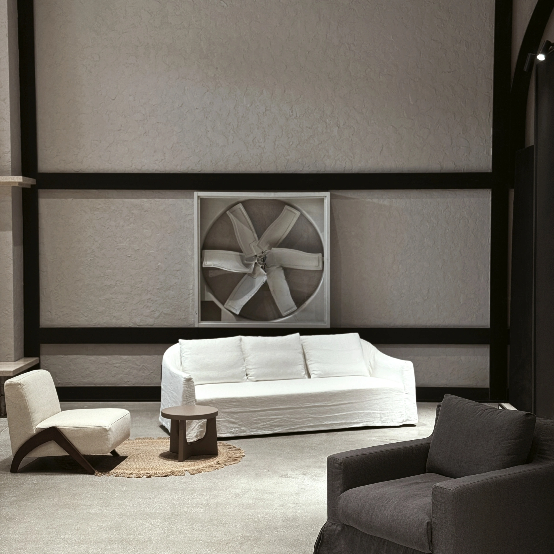 Lyon Modern White Linen Slipcover Sofa Set: 3 Seater