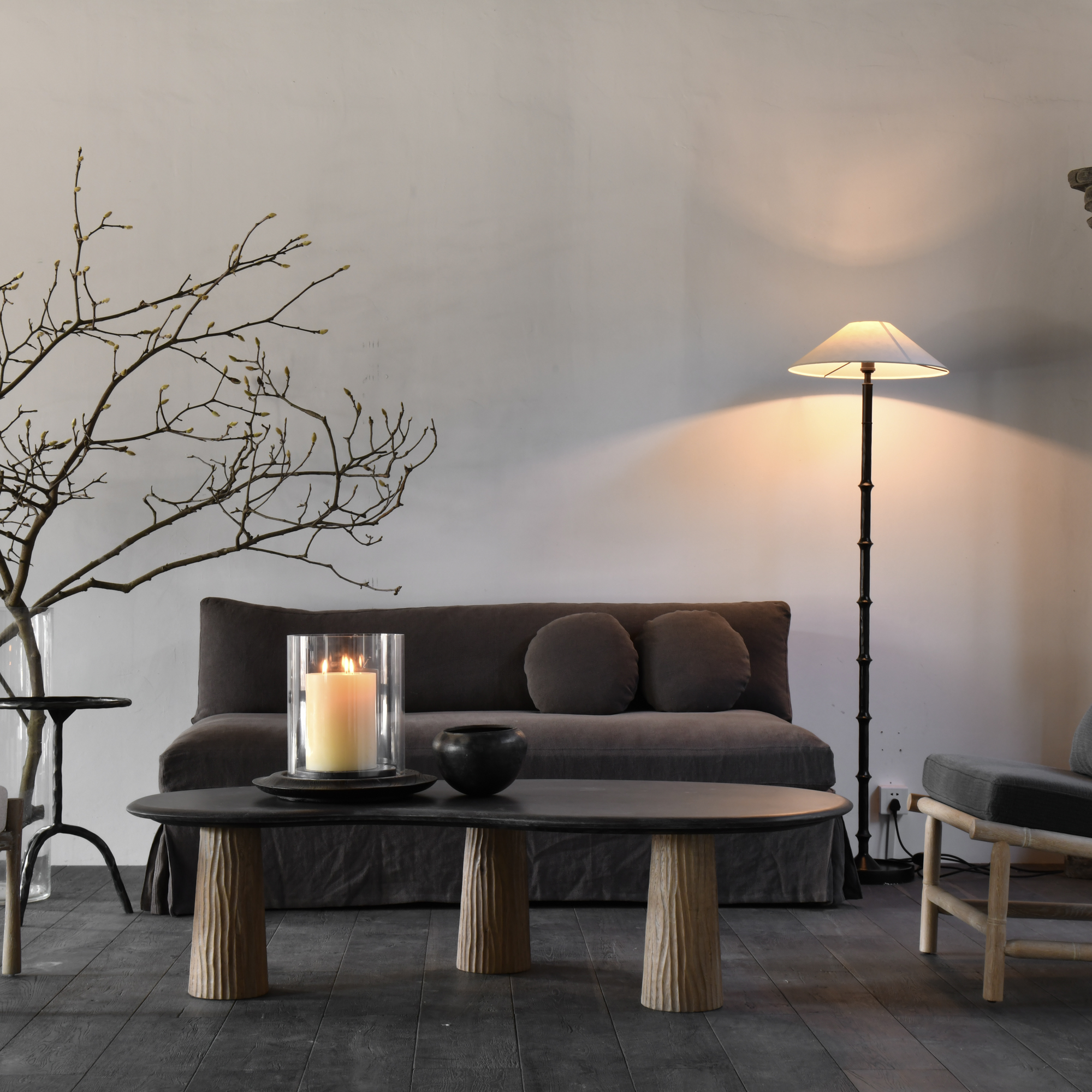 Lumo Modern Belgian Linen Slipcovered Sofa Benches