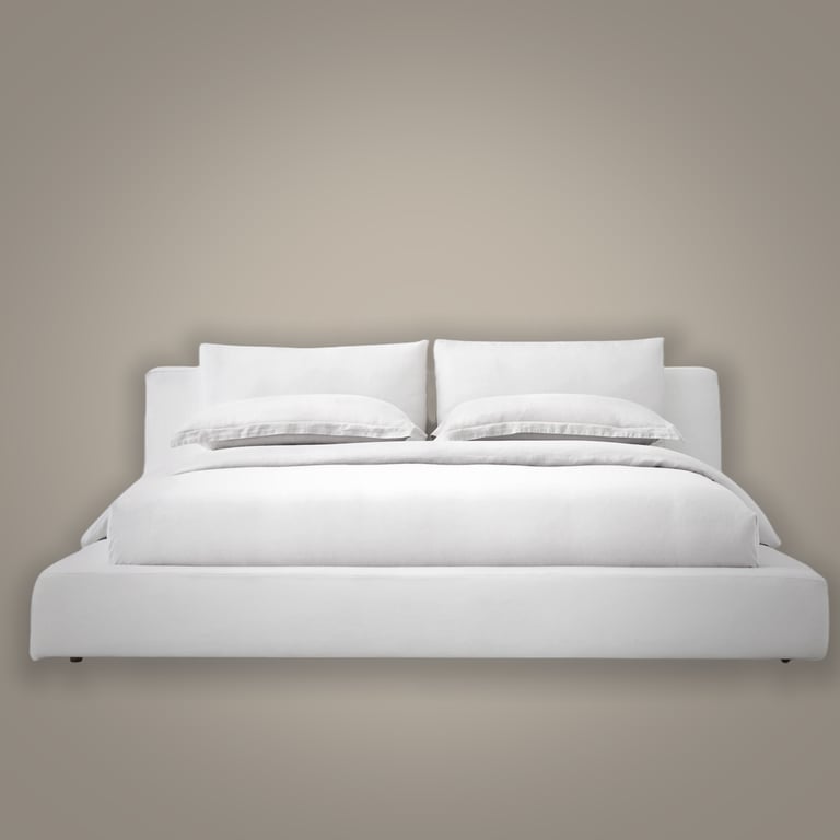 Cloud Bed Slipcovered Platform Bed – Luxury Goose Feather Headboard