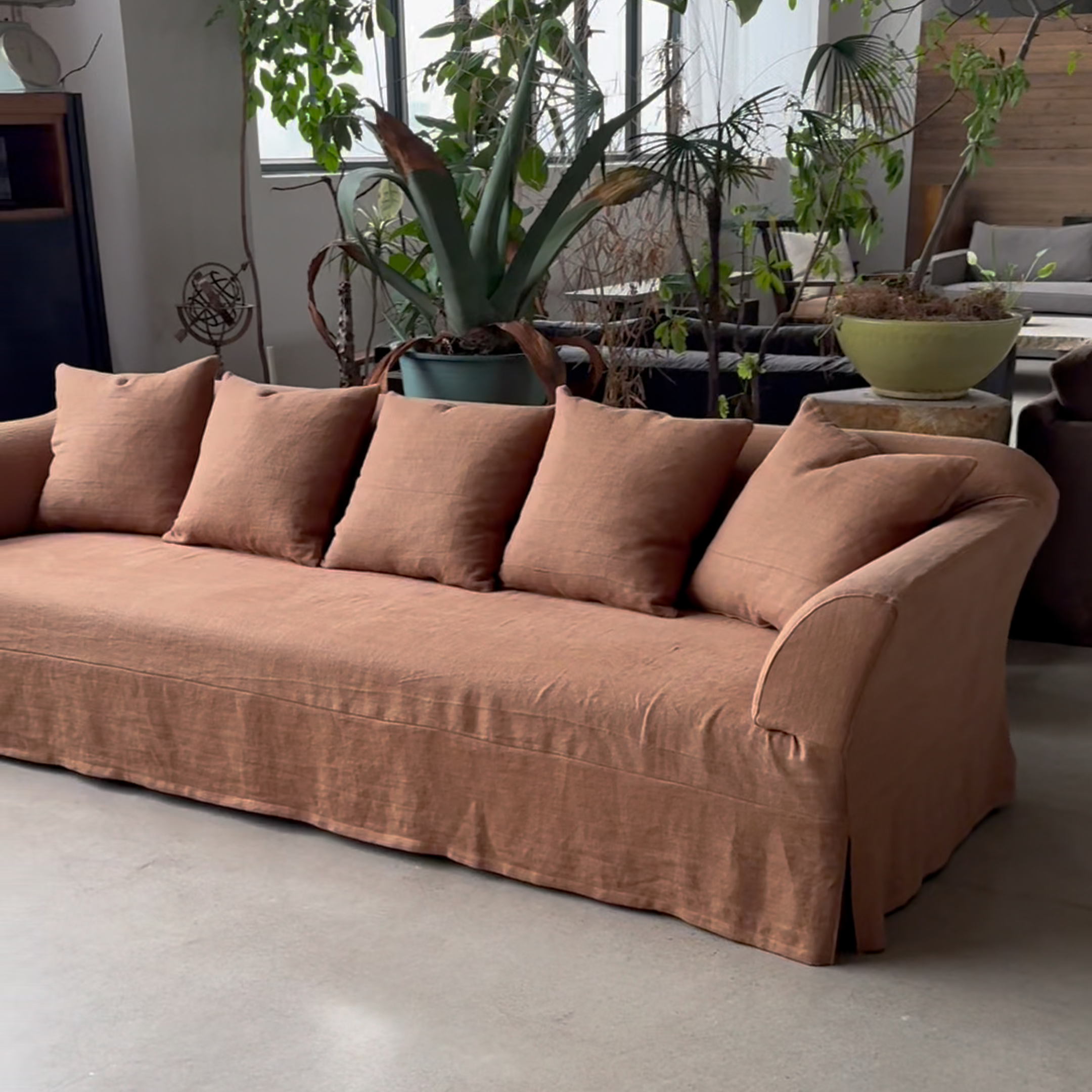 Ghent Premium Linen Slipcovered Sofa Couch