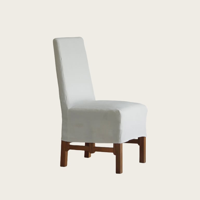 Mirel LINEN SLIPCOVER DINING CHAIR WITH WOOD LEGS