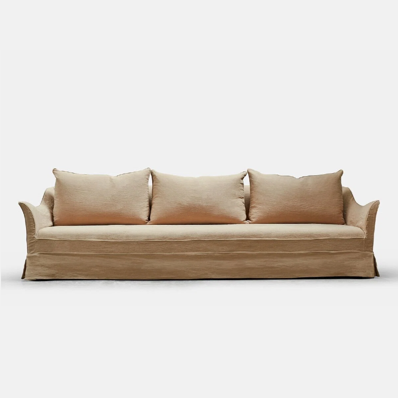 Giselle Modern antique Linen Slipcover Sofa Couch