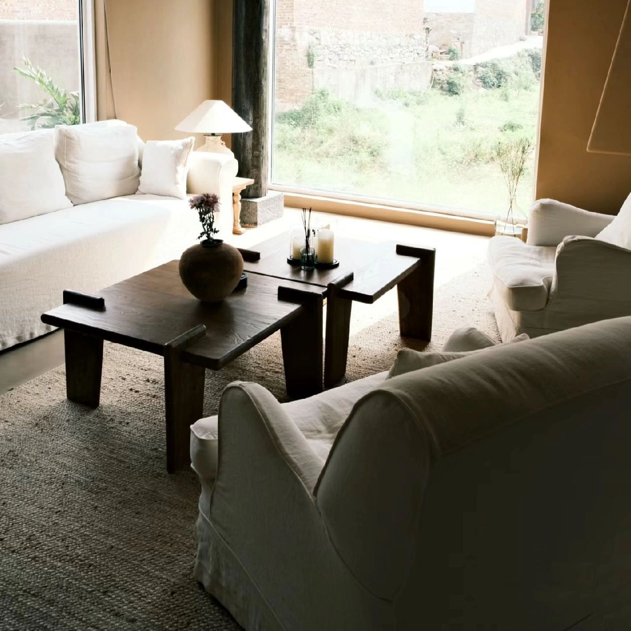 DIANNA Modern White Belgian Linen Slipcovered Sofa Couch