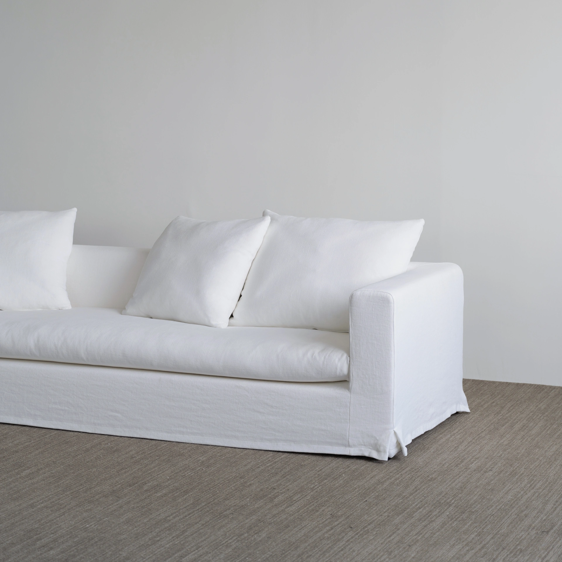 Piet Sofa Modern White Linen Slipcover Sofa Couch
