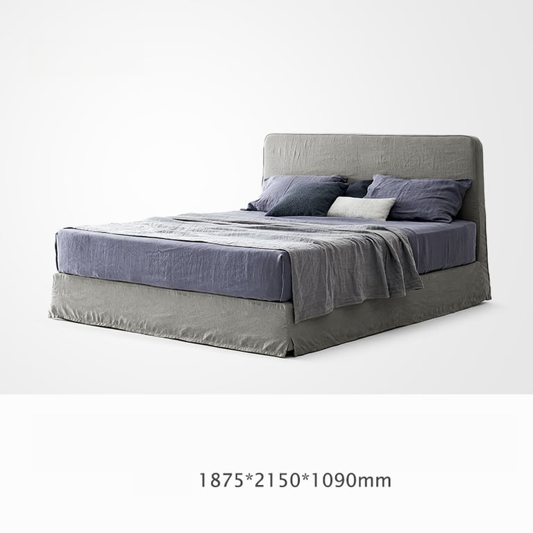 Lull Bed Linen Slipcover Fabric Panel Bed-Light Grey