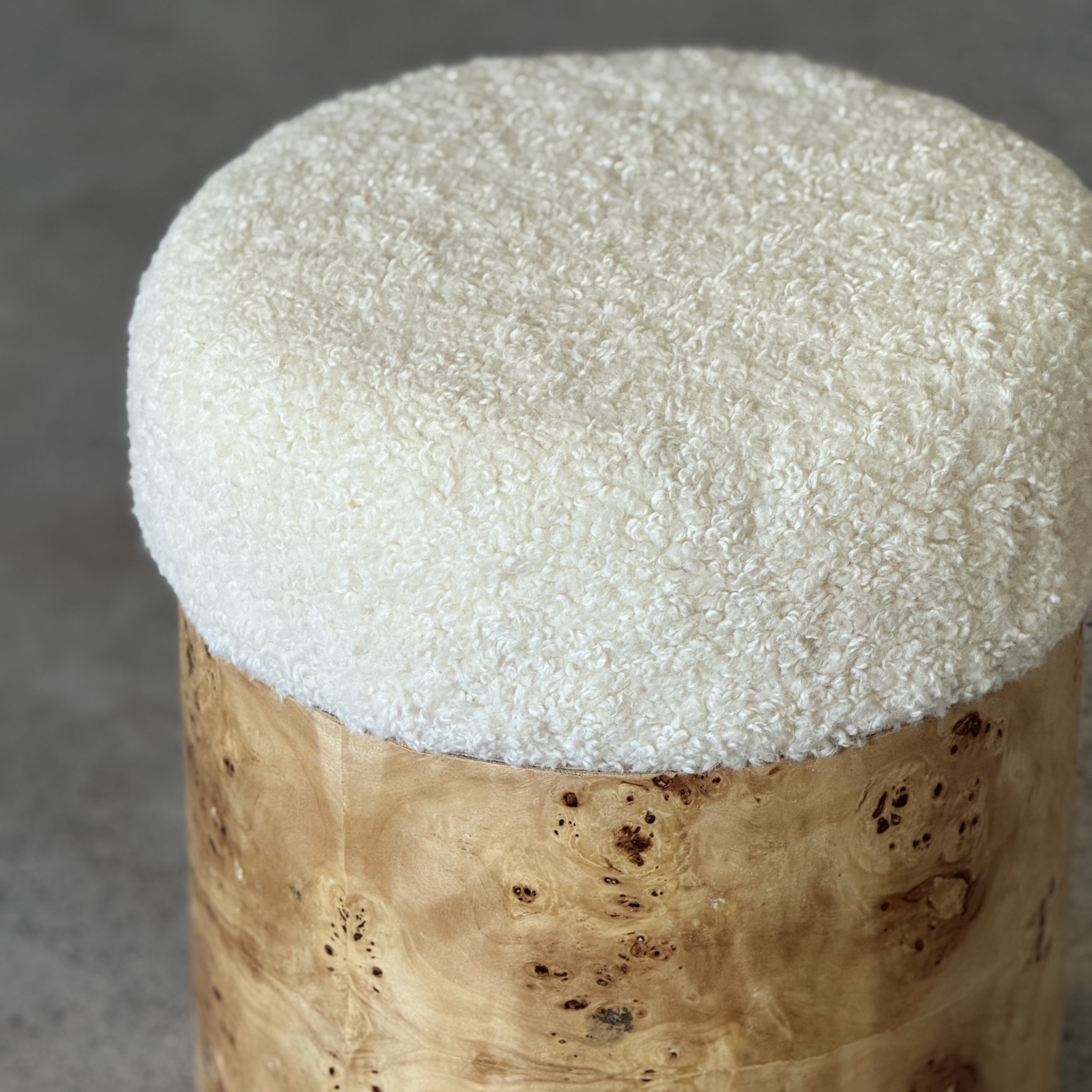 Burl Ottoman| Handcrafted Decorative Footrest & Accent Stool