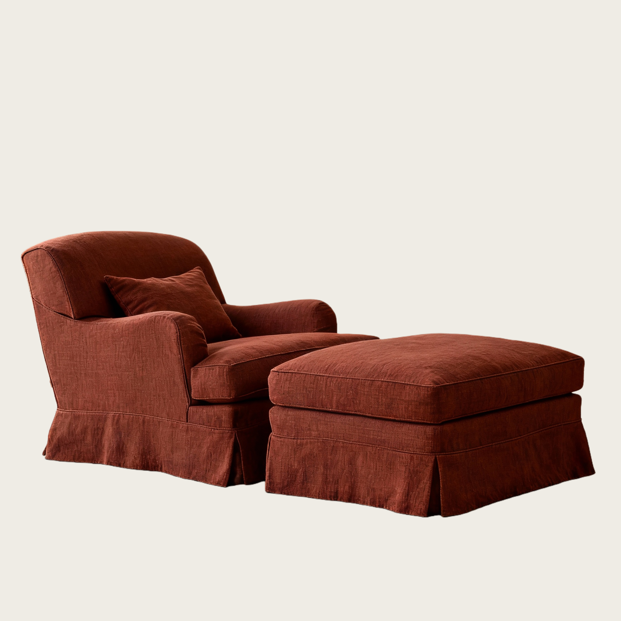 Bruce-Linen Slipcovered Accent Armchair