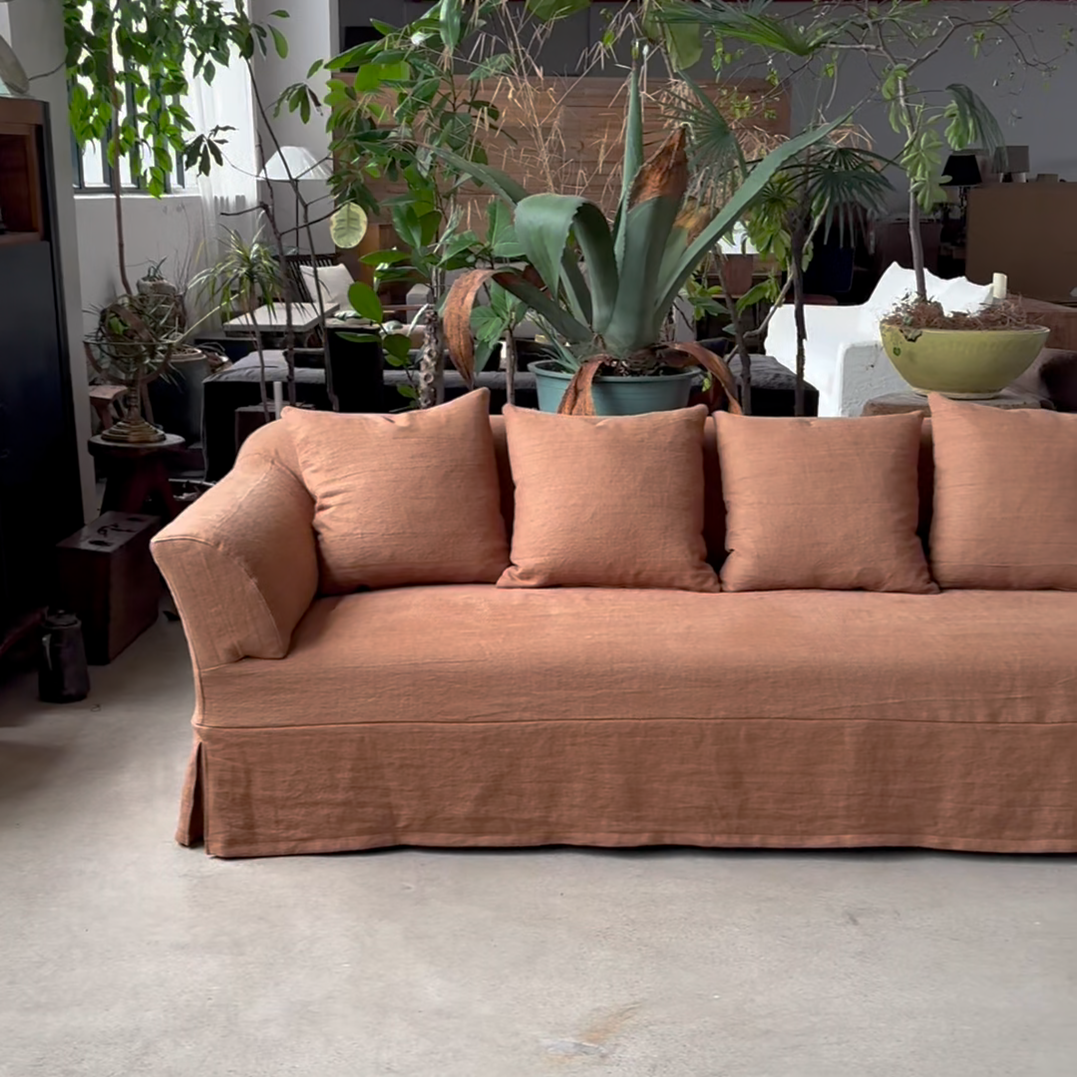 Ghent Premium Linen Slipcovered Sofa Couch