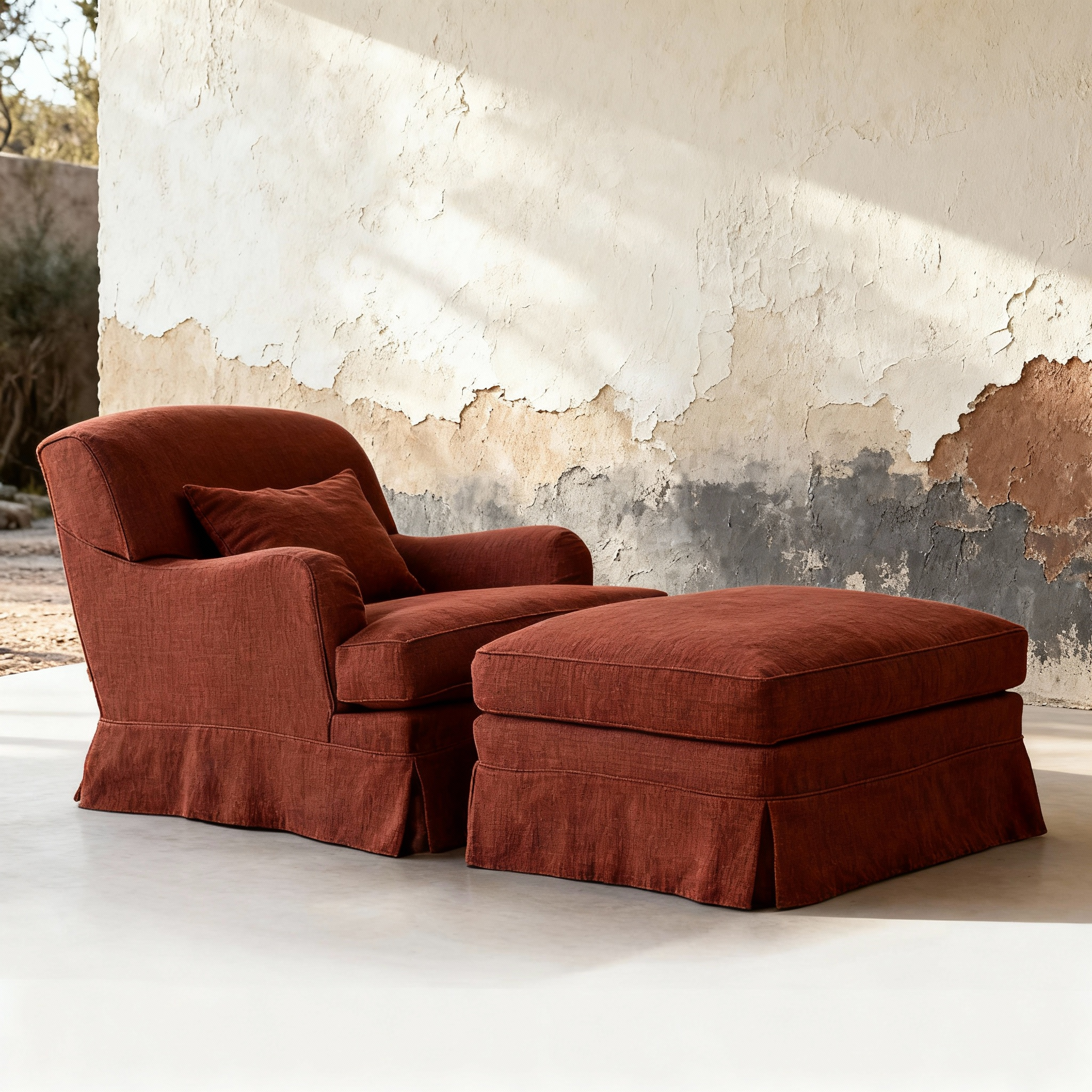 Bruce-Linen Slipcovered Accent Armchair