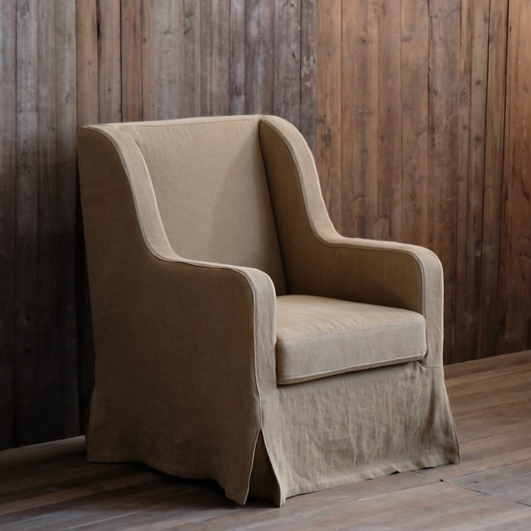 Mykonos Linen Slipcovered Accent Armchair