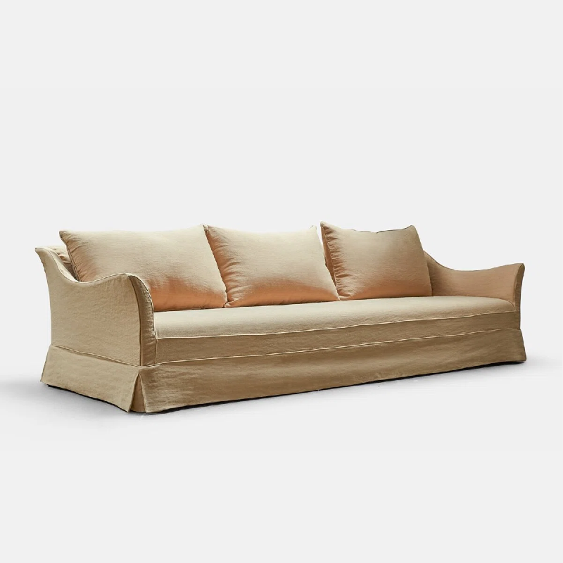 Giselle Modern antique Linen Slipcover Sofa Couch
