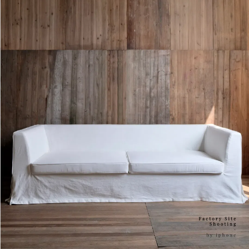  Peter Sofa Modern White Linen Slipcover Sofa Couch