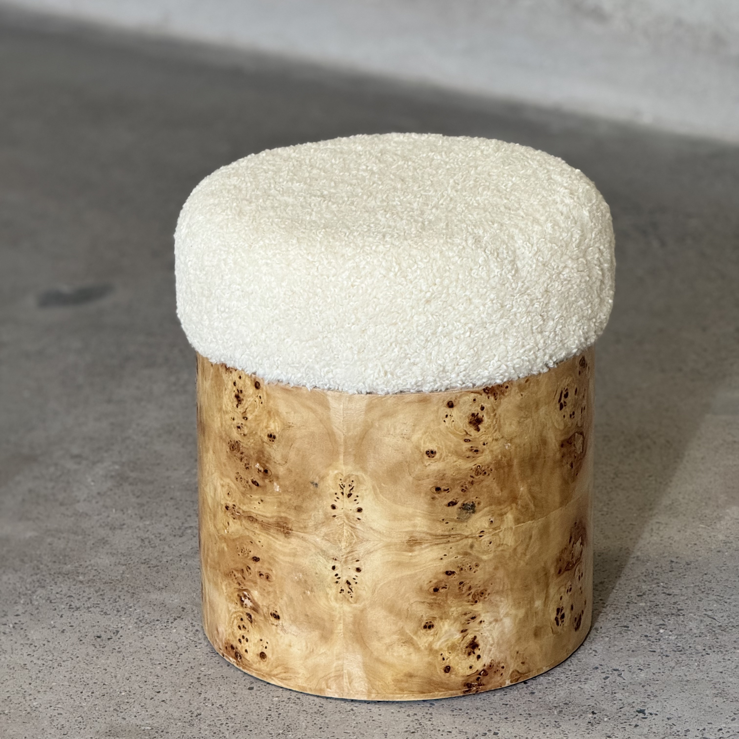 Burl Ottoman| Handcrafted Decorative Footrest & Accent Stool