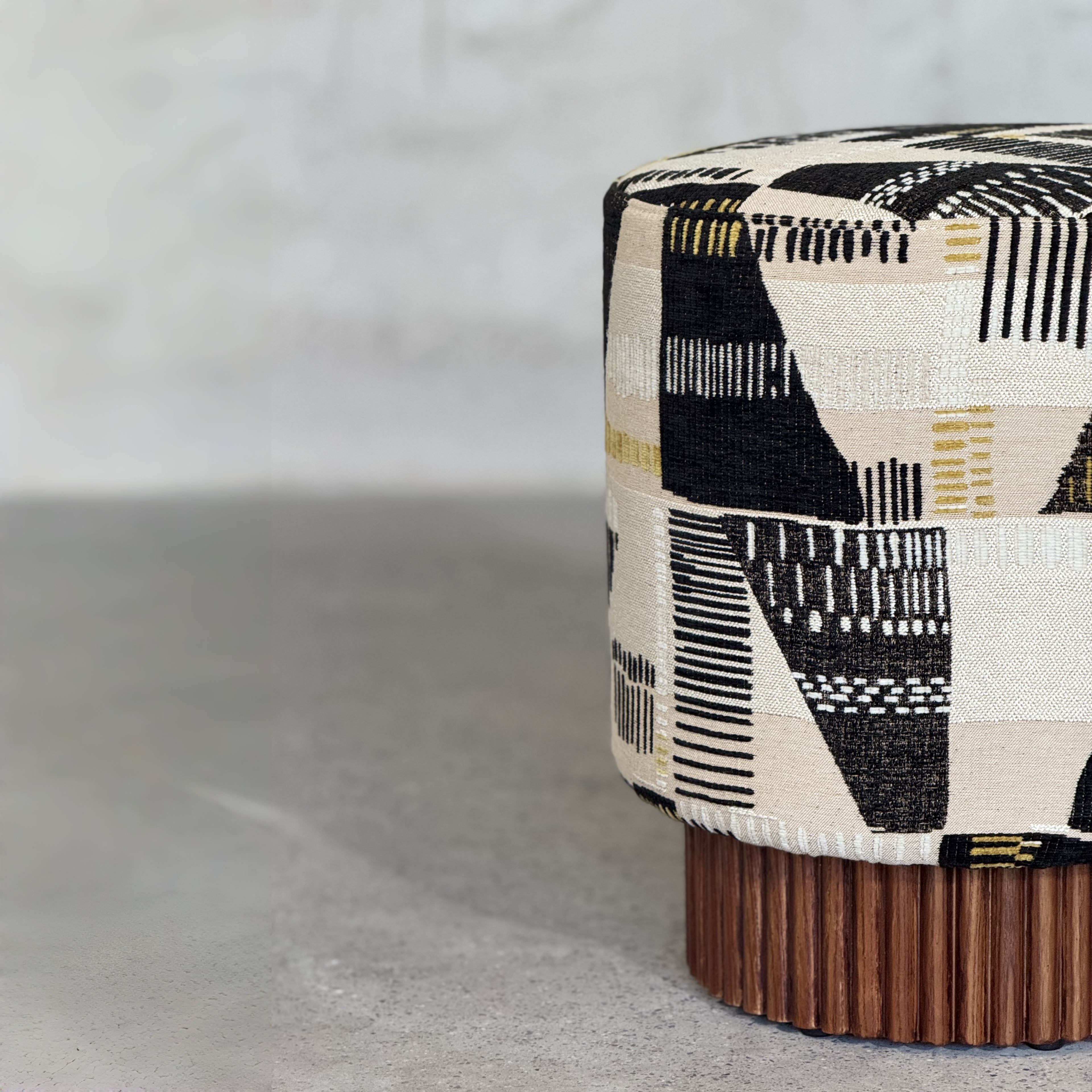 PatternedPouf Ottoman | Handcrafted Decorative Footrest & Accent Stool