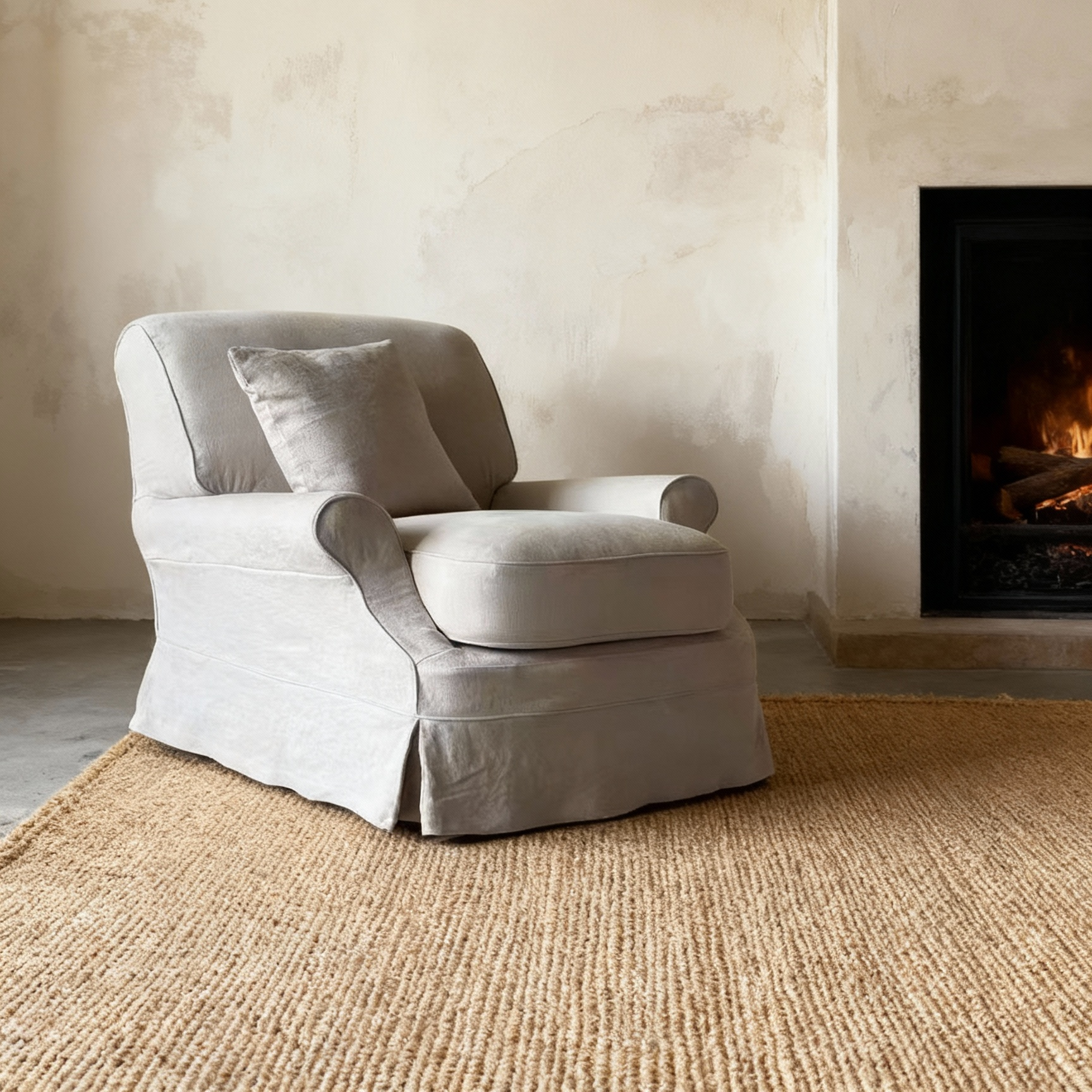 Claire Linen Slipcovered Rolled Armchair