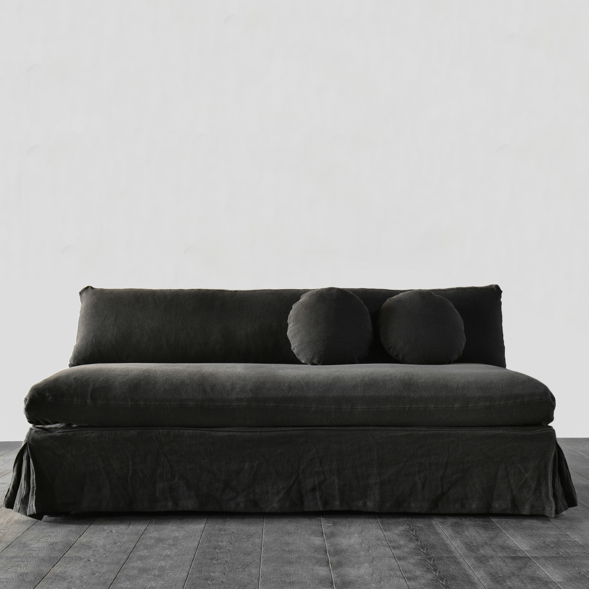 Lumo Modern Belgian Linen Slipcovered Sofa Benches