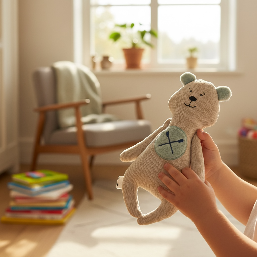 Minkštas žaislas - meškutis-irkluotojas