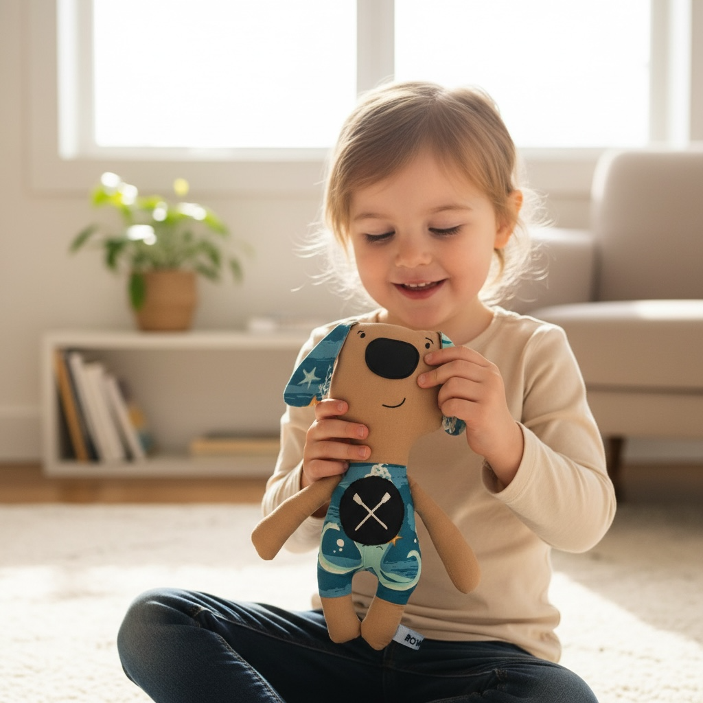 Minkštas žaislas - šuniukas-irkluotojas