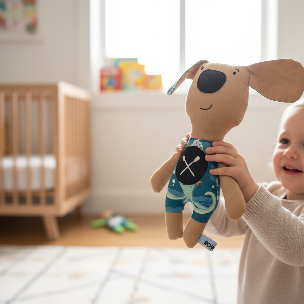 Minkštas žaislas - šuniukas-irkluotojas