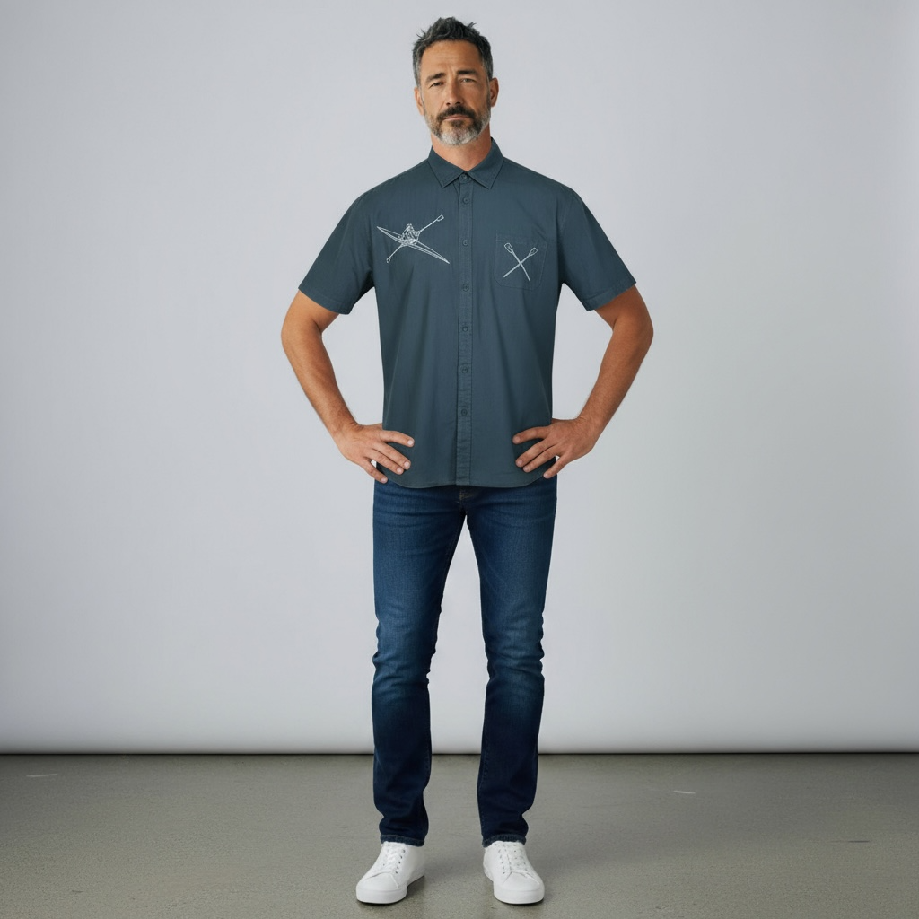 Vyriški lininiai marškiniai trumpomis rankovėmis 