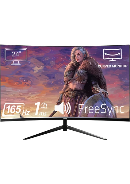İzoly 2456C165 24" 1ms 165Hz Free Sync Fhd LED HDMI Curved Oyuncu Monitör
