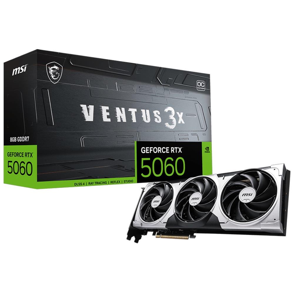MSI 8GB RTX5060 VENTUS 3X OC GDDR7 128bit HDMI-DP PCIE 5.0 3 FANLI