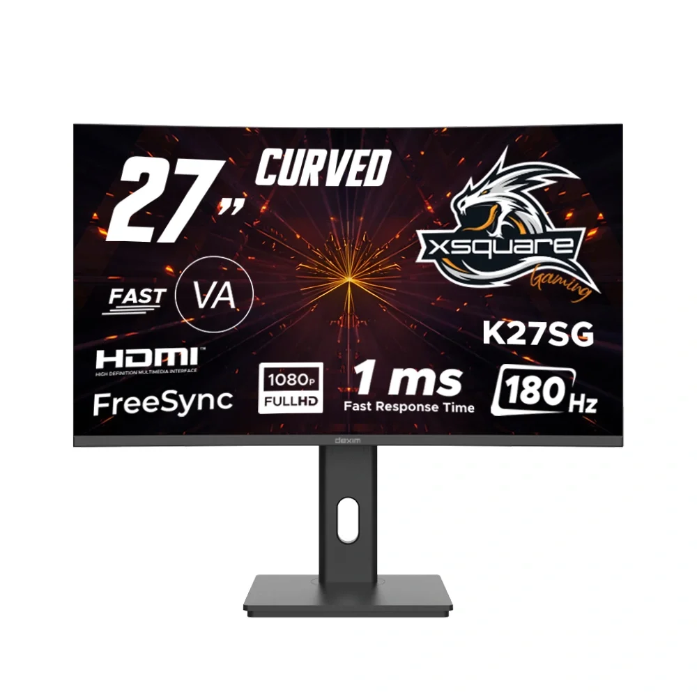27" Monitör / Dexim K27SG 1Ms 180Hz (Hdmı+Display) IPS Curved Gaming Monitör (PİVOT)