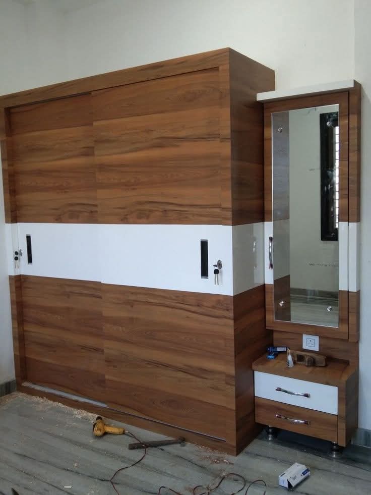 Modern Wooden Wardrobe with Dressing Table