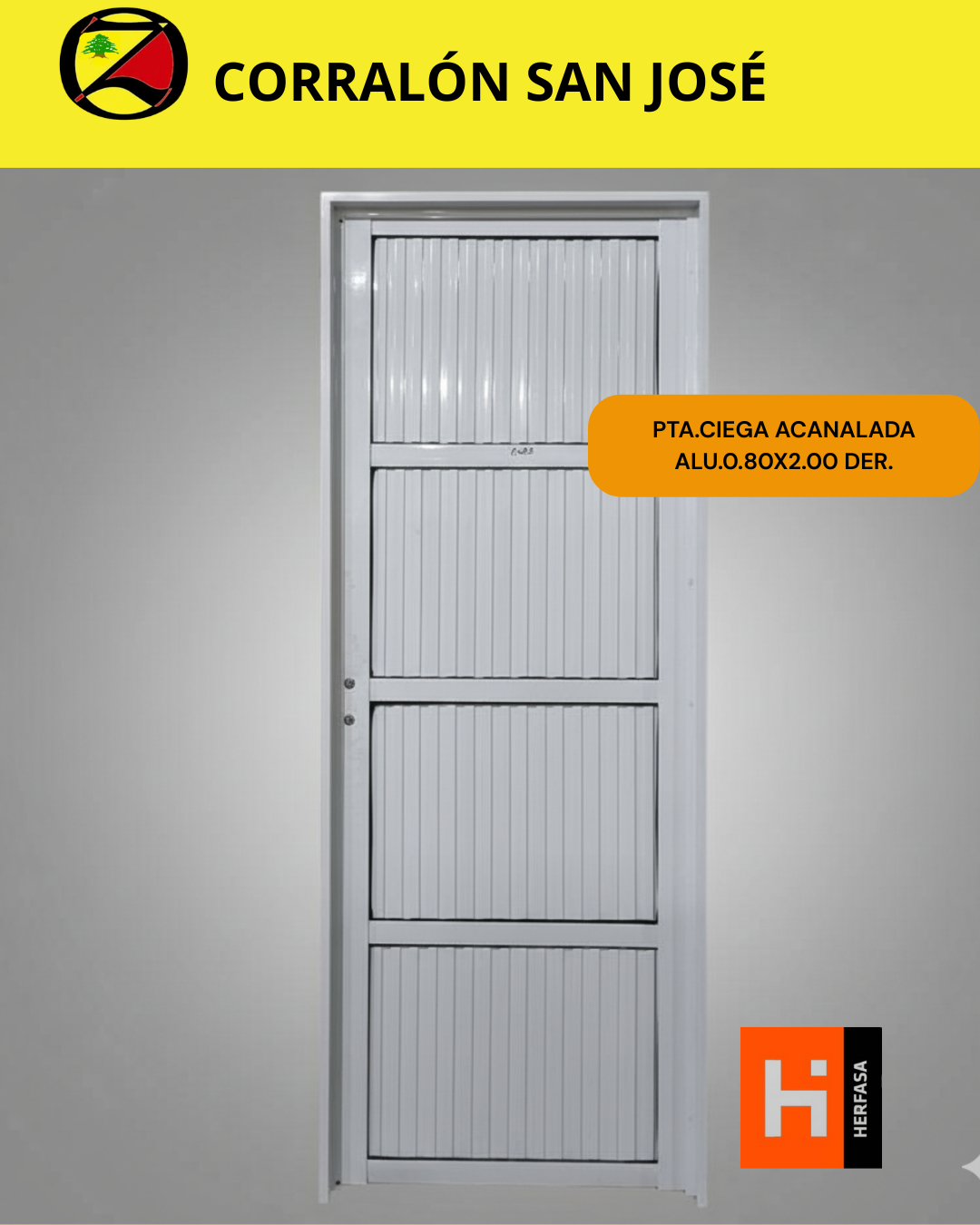 PTA.CIEGA ACANALADA ALU.0.80X2.00