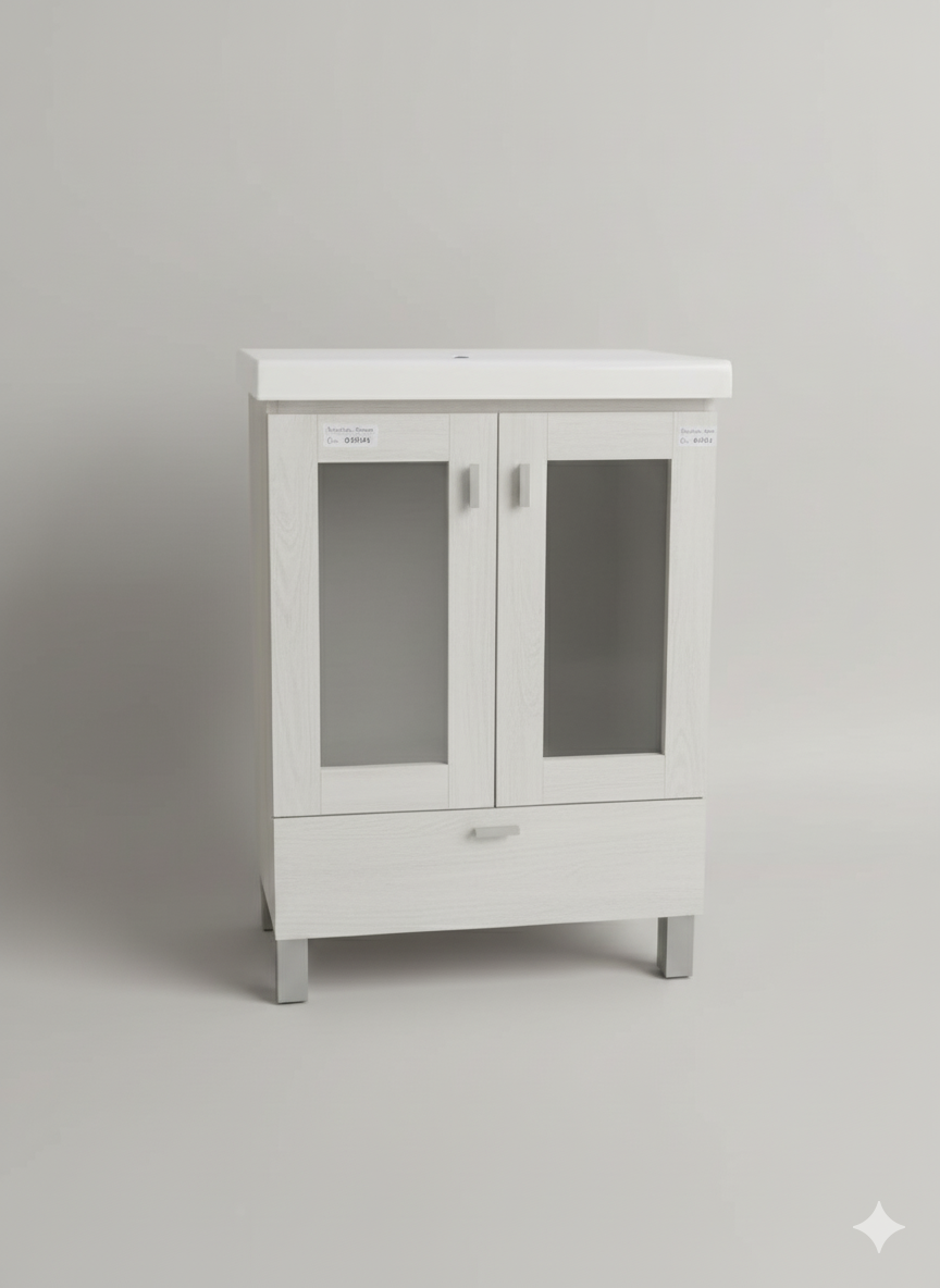 VANITORY 60 V 60 TV TXB TERRA VETRO BCO.TEXTURADO