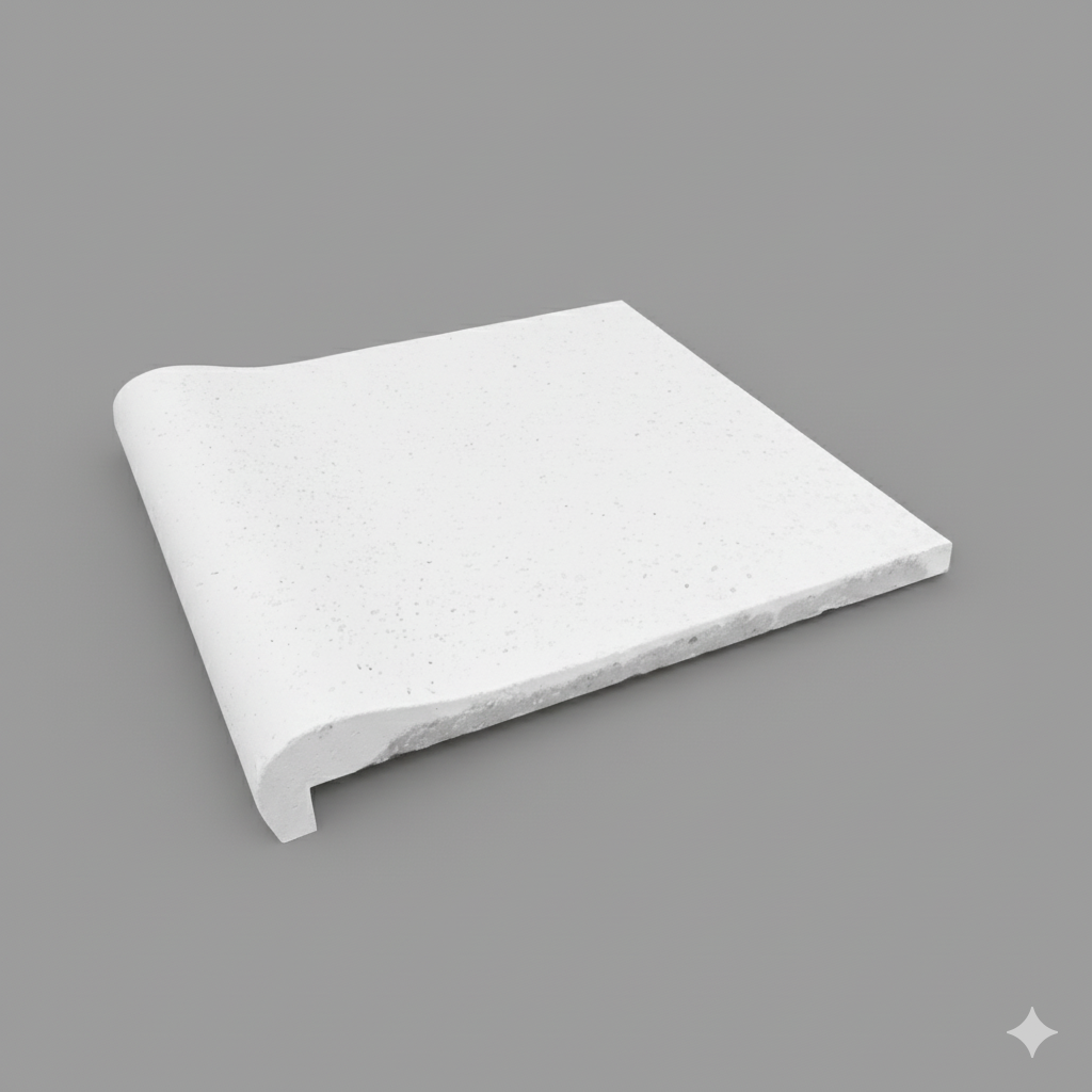 BORDE PLANO C/PESTAÑA TRAVERTILIT 50X50 BLANCO