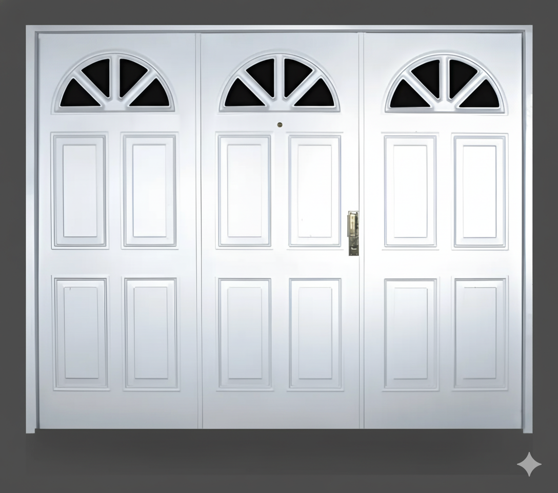 Portón de chapa inyectado 2,40 x 2,00 m, medio sol