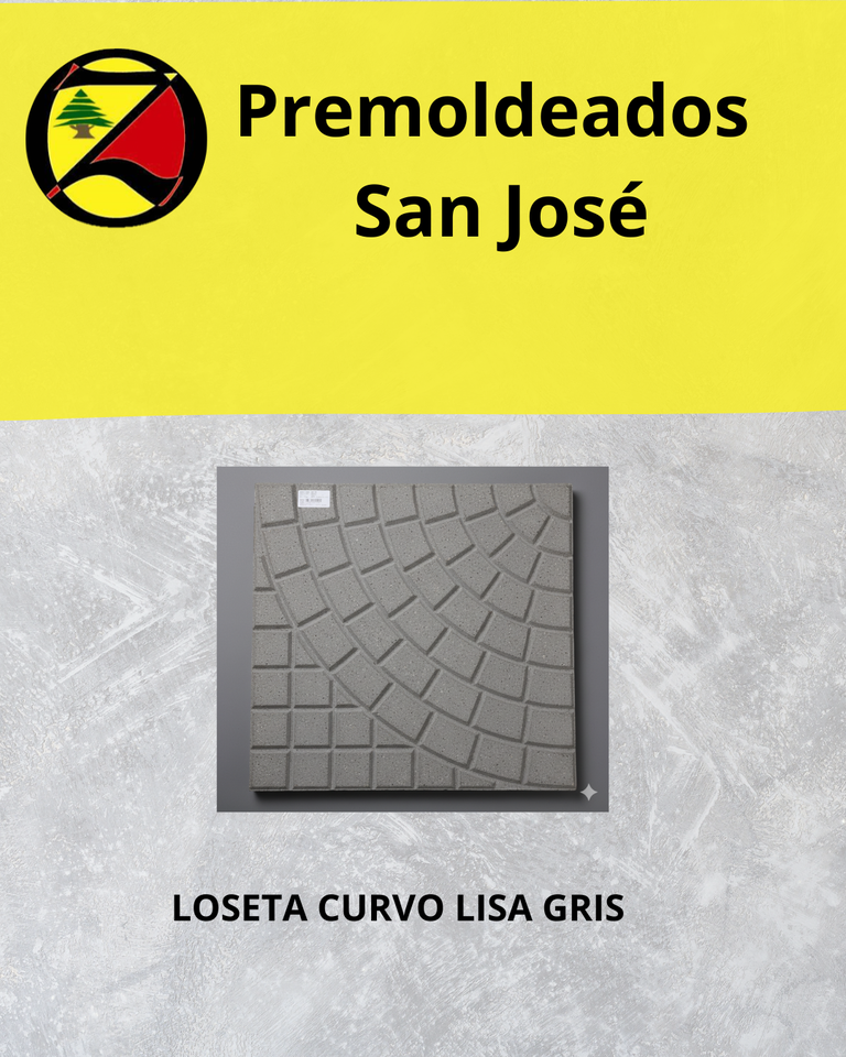 Loseta curvo lisa gris.