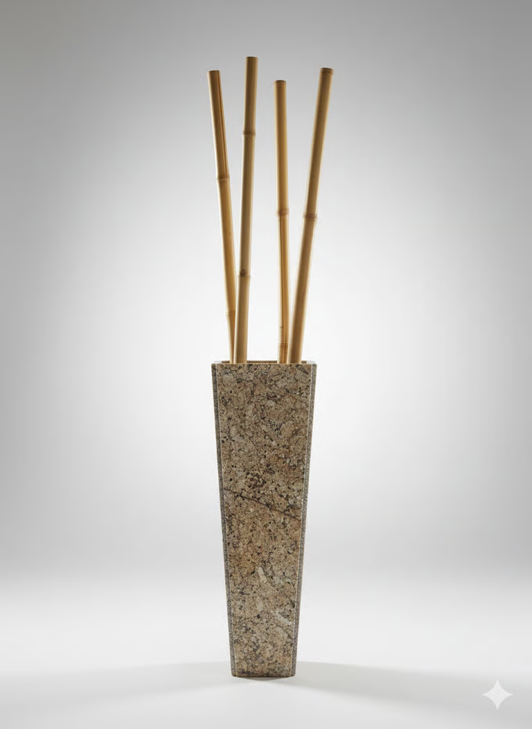 PLANTERO CÓNICO DE GRANITO NATURAL