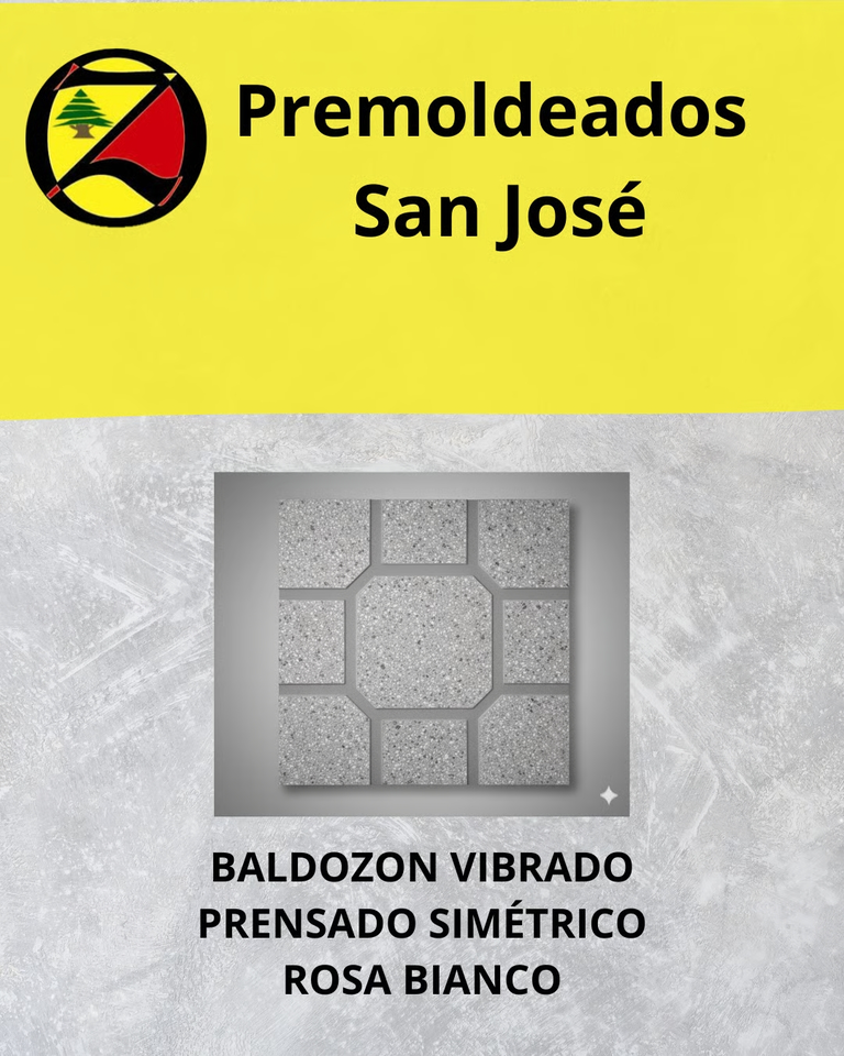 Baldoson simétrico rosa blanco