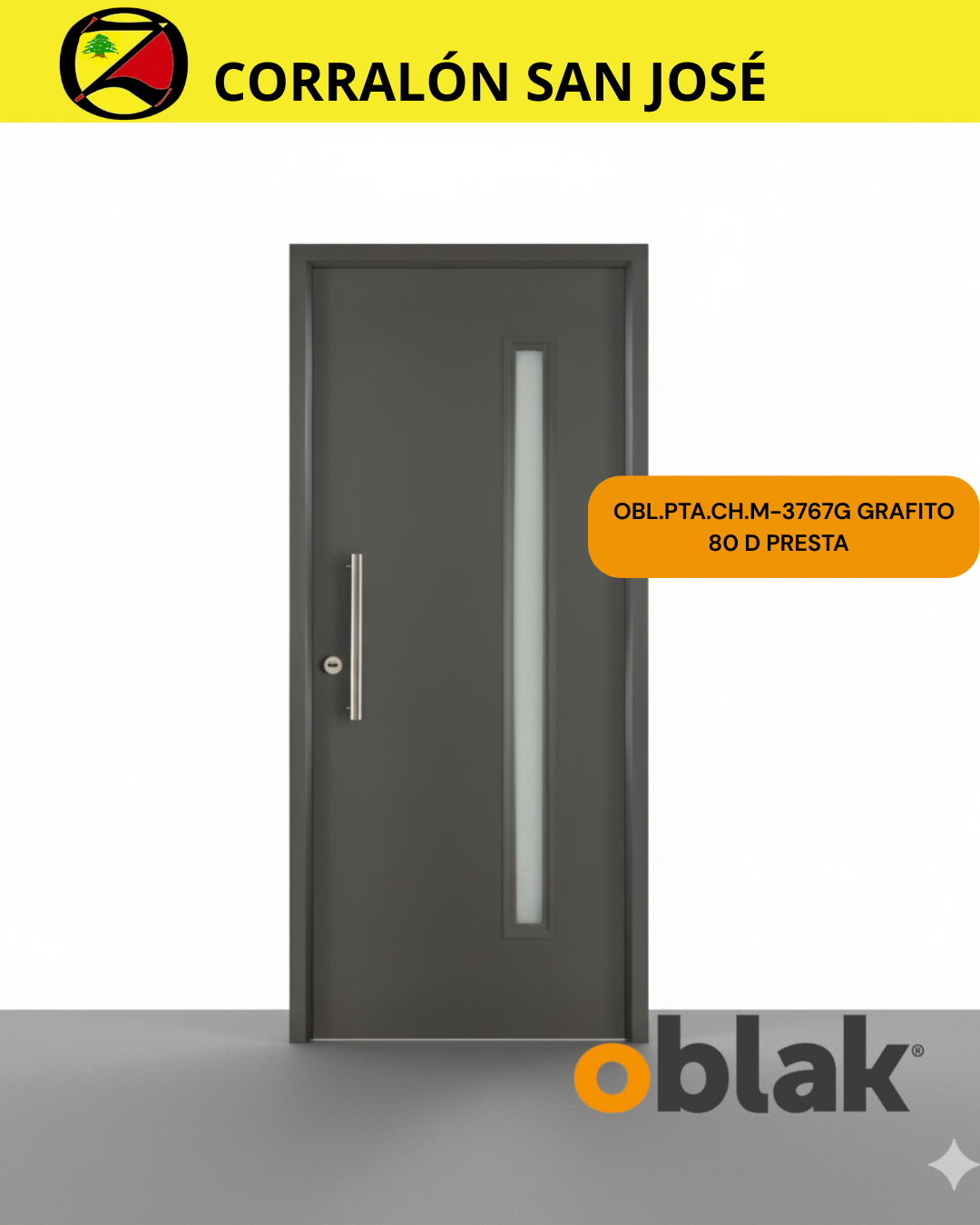 OBL.PTA.CH.M-3767G GRAFITO 80 D PRESTA