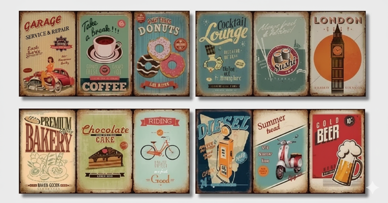 VINTAGE 31X62 CONJ.X 8 UNIDADES