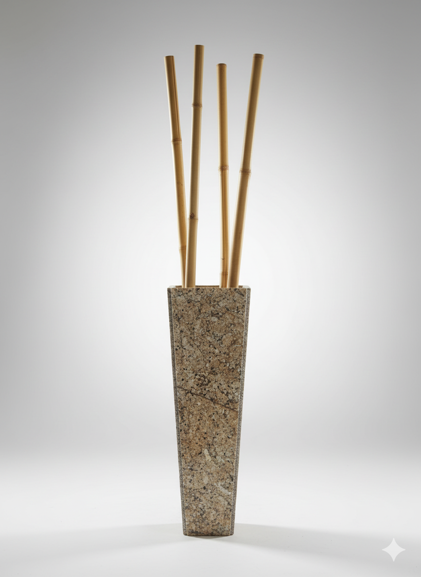 PLANTERO CÓNICO DE GRANITO NATURAL