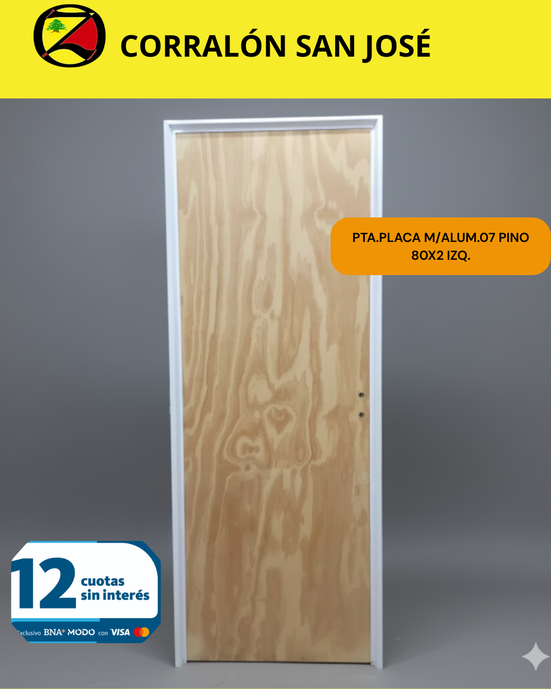  PTA.PLACA M/ALUM.07 PINO 80X2 IZQ.