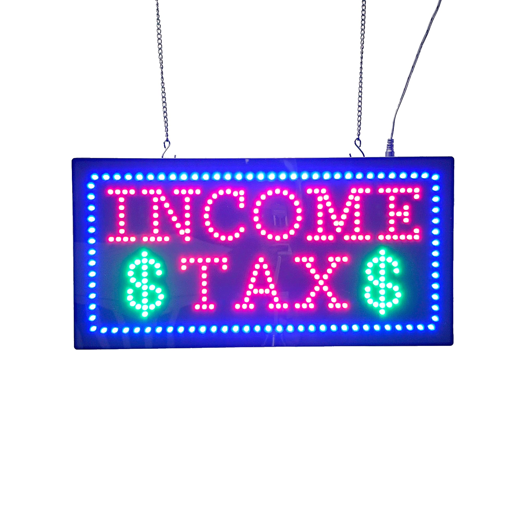 LED Income Tax Sign, 19"x9.5"